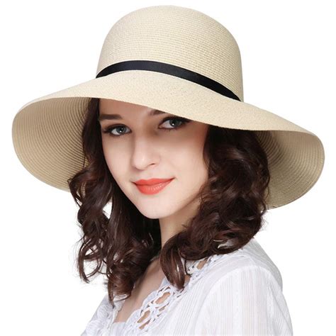 FURTALK Sun Hats for Women Wide Brim Straw Hat Beach Hat UPF UV ...