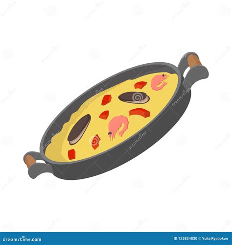 Seafood Paella Icon, Cartoon Style Royalty-Free Stock Image ...