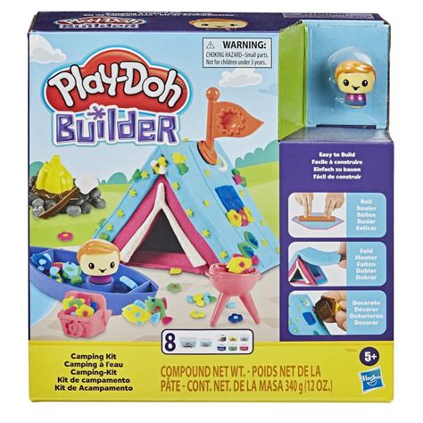 Play-Doh Builder Camping Kit Building Toy for Kids 5 Years and Up with 8 Cans of Non-Toxic ...