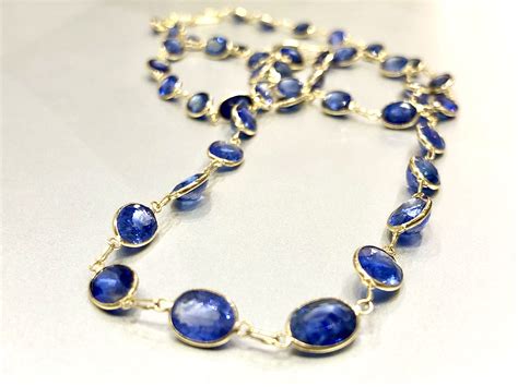 Ceylon Blue Sapphire Necklace 14kt Gold – Lihiniya Gems