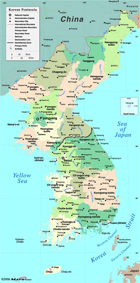 Korean Peninsula Wall Map | Maps.com.com