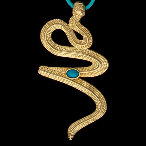 Serpent Gold-plated pendant - GreekArt