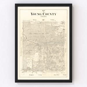 Young County Texas Map 1898 Old Map of Young County Texas - Etsy