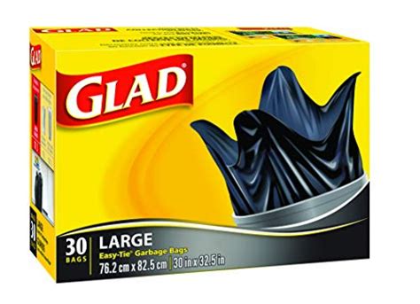 Glad Black Garbage Bags - Large 77 Litres - Easy-Tie Handles, 30 Trash Bags — Deals from ...