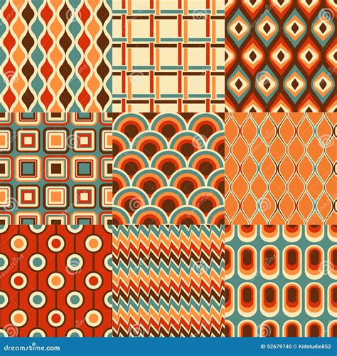 Seamless Retro Geometric Wallpaper Stock Vector - Illustration of color, abstract: 52679740