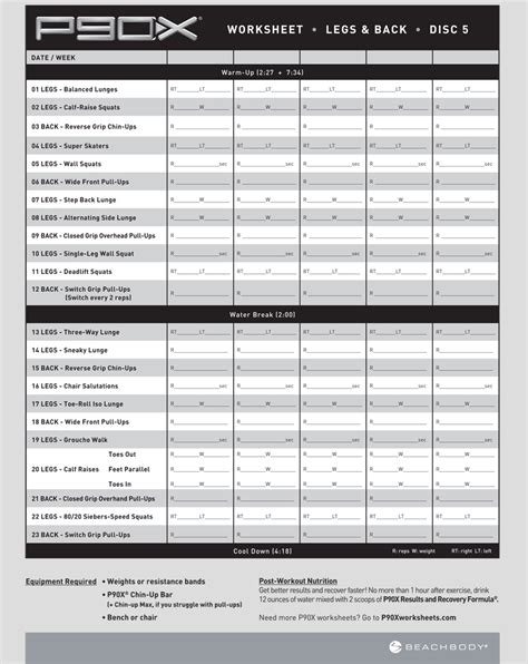 P90x Spreadsheet | P90x workout sheets, Workout sheets, P90x workout