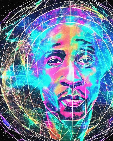 Hologram Of Tupac Floating In Space A Vibrant Digital Illustration Digital Art by Edgar Dorice ...