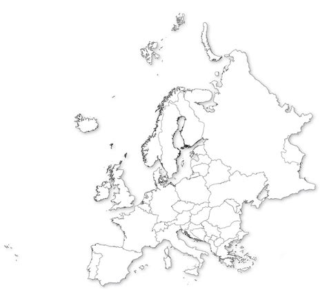 Blank Europe And Asia Map