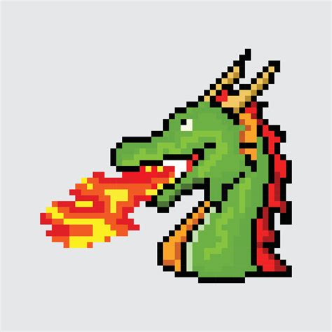 Pixel art flying dragon, dragon pixel illustration, Vector cartoon monster pixel design 19974830 ...