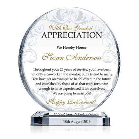 Appreciation plaques etched crystal award plaque samples – Artofit