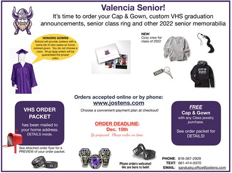 Valencia HS Senior! It's time to start preparing for Graduation! — Valencia High School ASB