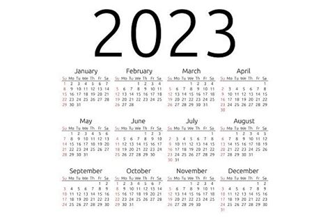 Vector calendar 2023, Sunday | Free printable calendar, Stationery ...