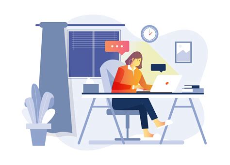 Working from Home Vector Illustration (AI)