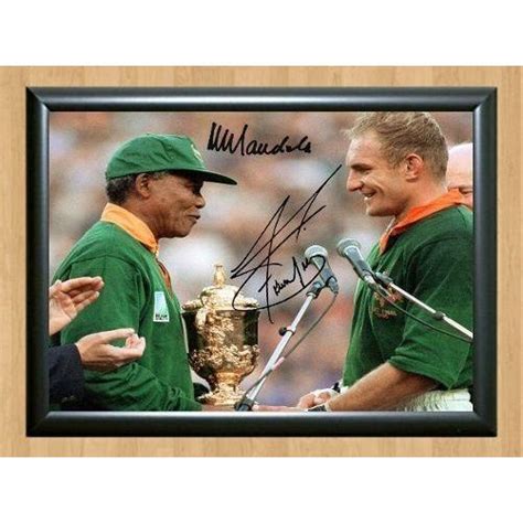 Nelson Mandela Francois Pienaar 2005 World Cup Signed Autographed Photo Poster P on eBid United ...