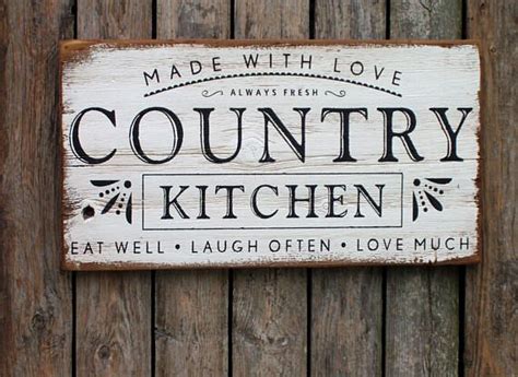 Made With Love COUNTRY KITCHEN Wood Sign Rustic Farmhouse - Etsy ...