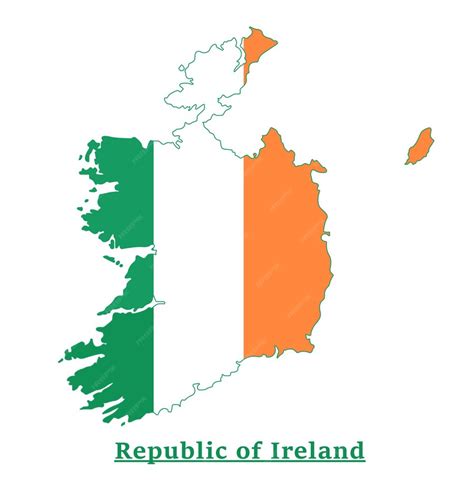 Premium Vector | Ireland National Flag Map Design, Illustration Of ...