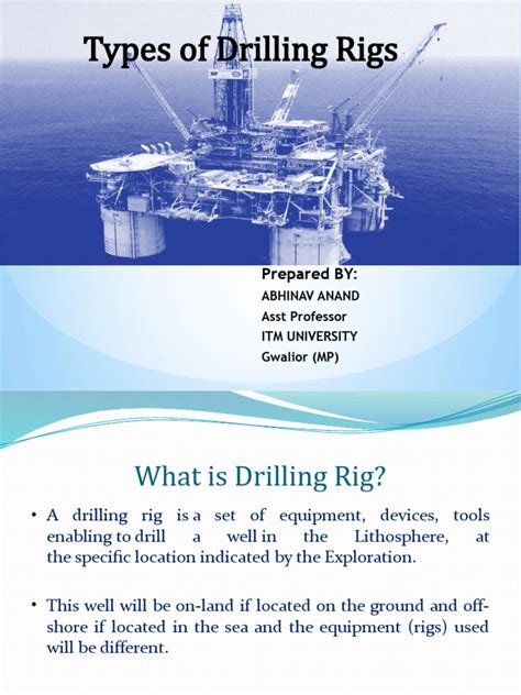 Types of Drilling Rigs Its Selection | PDF | Drilling Rig ...