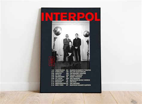 Interpol Tour Poster, Interpol Band Print, Rock Posters, Music Room Decor - Etsy