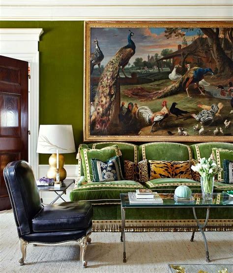 I Want That "Old-Money" Art But Not A Crappy Art Print | Green interior design, Living room ...