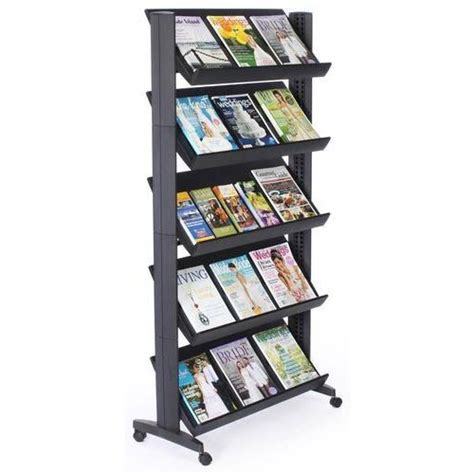 Mild Steel Movable Unit Book Display Stand, 5 Shelves, | ID: 20967309188