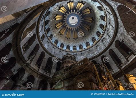 Jerusalem - October 03, 2018: Inside the Church of the Holy Sepulchre in the Old City of ...