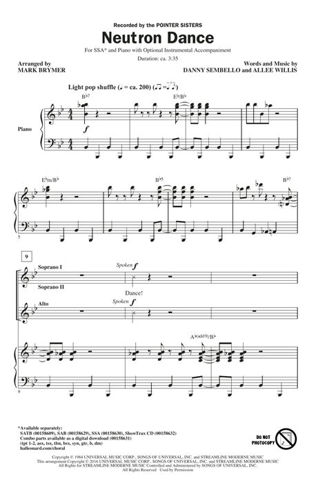 Neutron Dance Sheet Music | Mark Brymer | SSA Choir