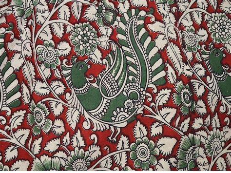 Kalamkari Indian block print KalamKari fabric by yards