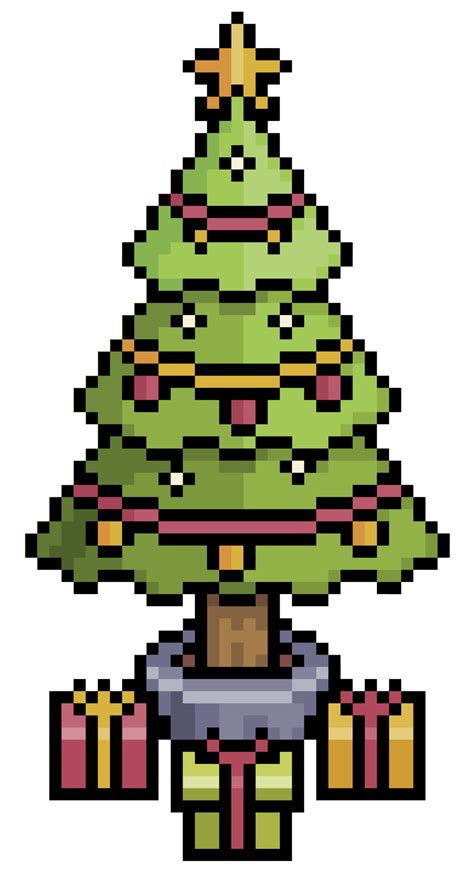 Pixel art christmas tree vector 8bit game item on white background 9726509 Vector Art at Vecteezy