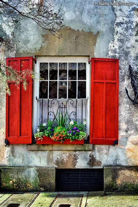 rustic house with red window box and shutters | Windows & Doors ...