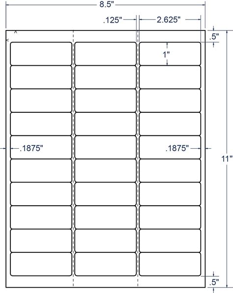 2 5/8 x 1" - Removable White Label Sheets (30 Labels/Sheet) - ProgressivePP