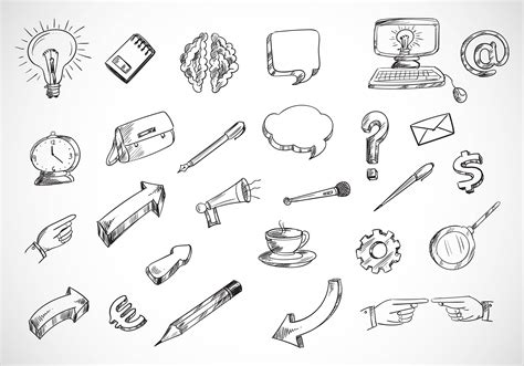 Technology pencil sketch icon set 1241629 Vector Art at Vecteezy