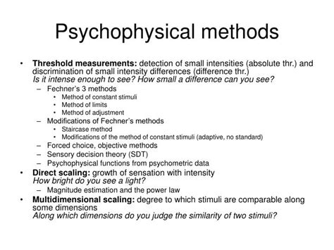 PPT - Psychophysics 4 PowerPoint Presentation - ID:592820