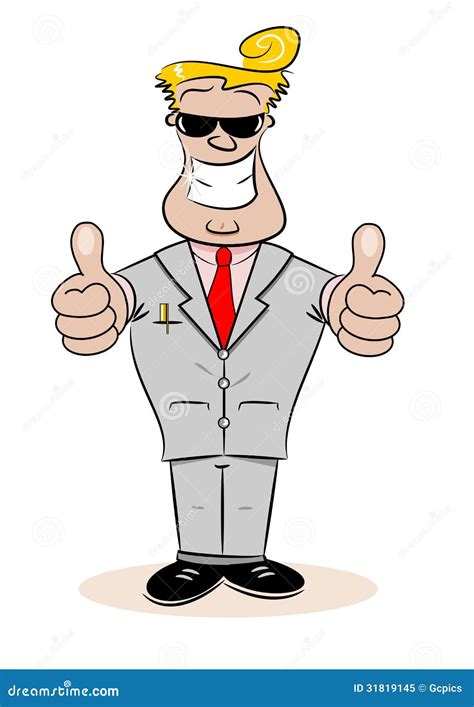 A Cartoon Businessman with Thumbs Up Stock Vector - Illustration of smiling, character: 31819145