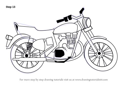 Learn How to Draw a Motorcycle (Two Wheelers) Step by Step : Drawing ...