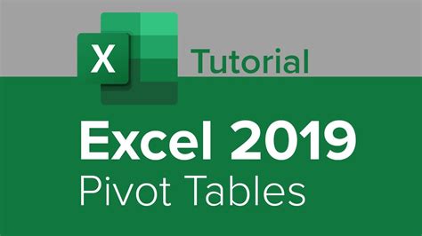 Excel 2019 Pivot Tables Tutorial - YouTube