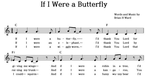 If I Were a Butterfly - 좋은 찬양, 좋은 악보 MUSICDAY