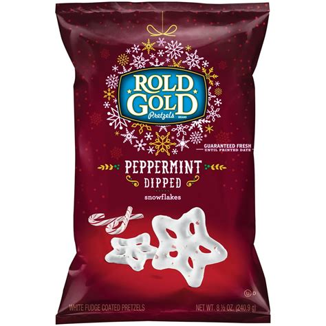 Rold Gold Dipped Peppermint Snowflakes White Chocolate Coated Pretzels, 8.5 Oz. - Walmart.com ...