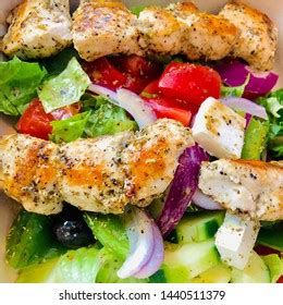 Mediterranean Chicken Kebab Salad Kabob Meat Stock Photo 1440511379 ...