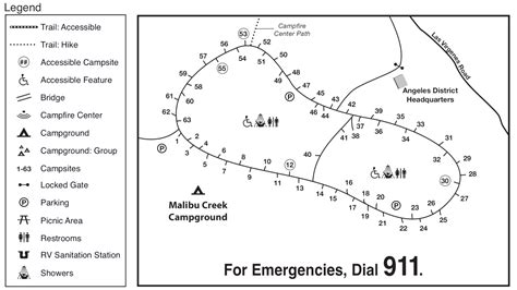 Malibu Creek State Park Map – Map Of California Coast Cities