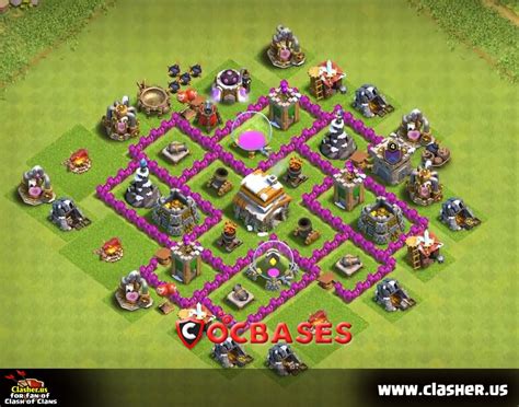 Town Hall 6 - HYBRID Base Map #9 - Clash of Clans | Clasher.us