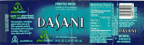 Typography: 2009 Dasani Water Label