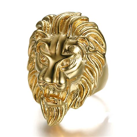 Mimeng Titanium Lion head Ring Classic Retro Ring Men Jewelry-in Rings from Jewelry ...