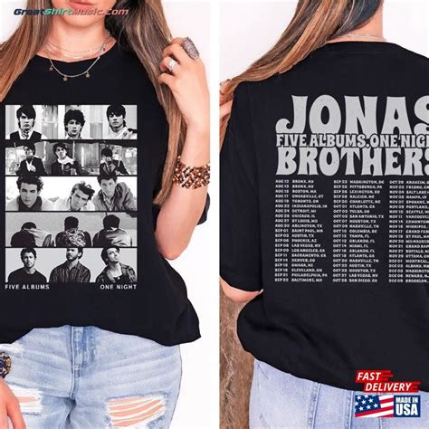 Jonas Brothers Double Sided Sweatshirt Five Albums One Night Tour Dates ...