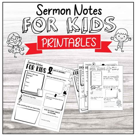 Free Kids Sermon Notes Printable - The Fervent Mama