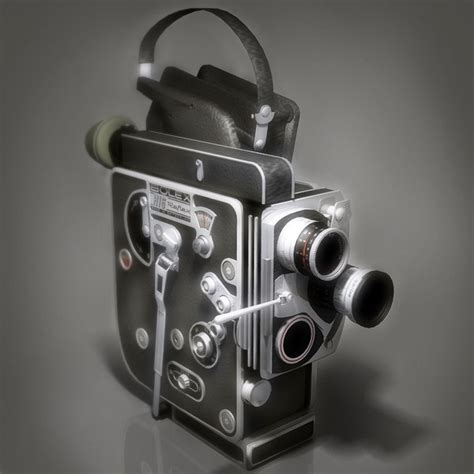 paillard bolex 16mm film camera 3d model