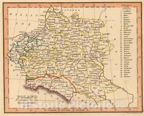 Historic Map : Poland, previous to 1772., 1835, Vintage Wall Art - Historic Pictoric