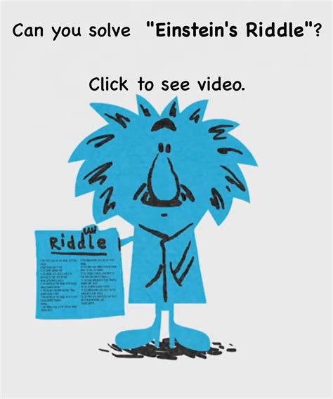 Einsteins Riddle - so good. You need to try this. | Einstein riddle ...