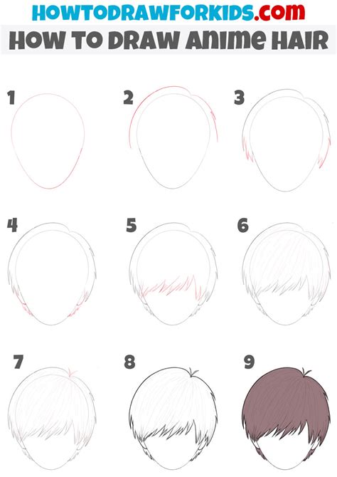 How to Draw Anime Hair Step by Step - Easy Drawing Tutorial For Kids