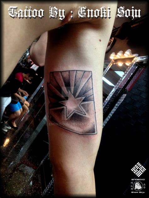State of Arizona Flag Tattoo By Enoki Soju by enokisoju on DeviantArt