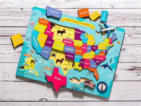 United States Map US Map USA Map Puzzle for Kids Montessori - Etsy